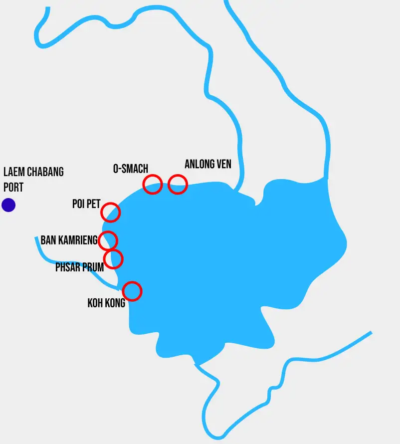 Thailand to Cambodia ports