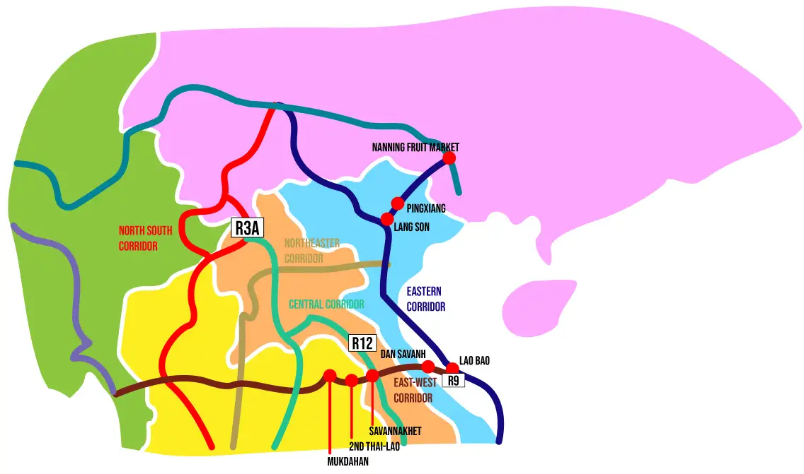 Thailand Laos P.D.R Vietnam and Kunming (South China) route1